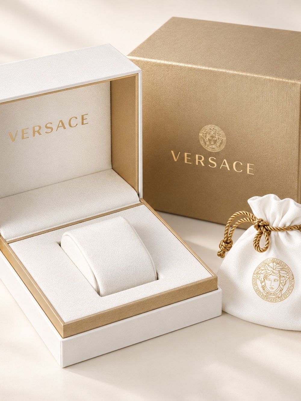 Versace White and Gold Watch Presentation Box